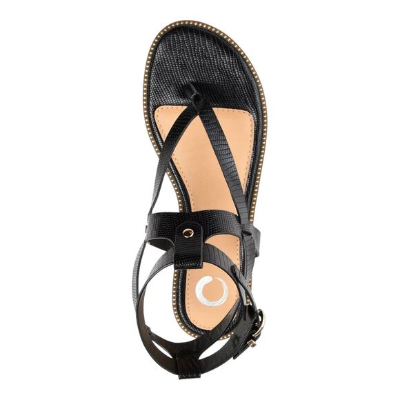 Journee Collection Women's Tangie Ankle Strap Flat Sandals Black Size 8 M - Picture 3 of 4